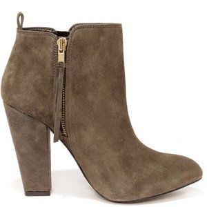 Steve Madden Jannyce Taupe/Olive Suede Booties